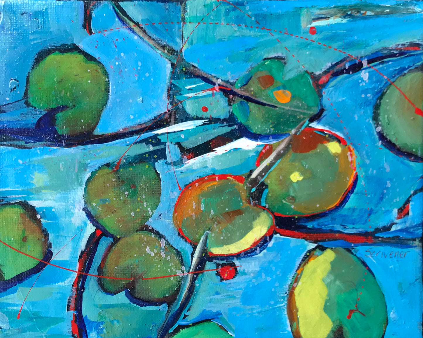 Lily Pond 2 -Original painting by Patt Scrivener