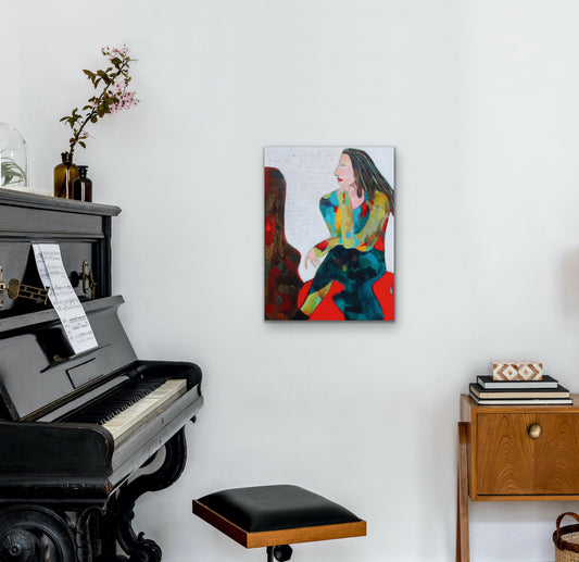 Figurative Art -The Composer- Original Mixed Media Painting by Patt Scrivener AFCA