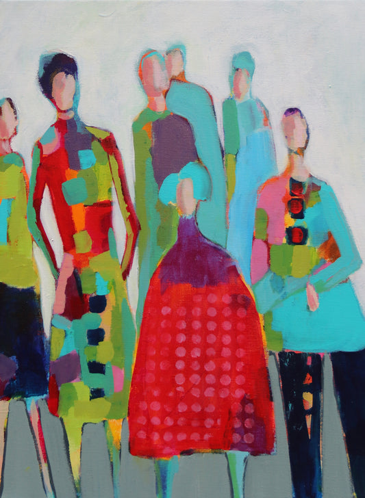 Figurative Art -Small and Mighty- Original Mixed Media Painting by Patt Scrivener AFCA