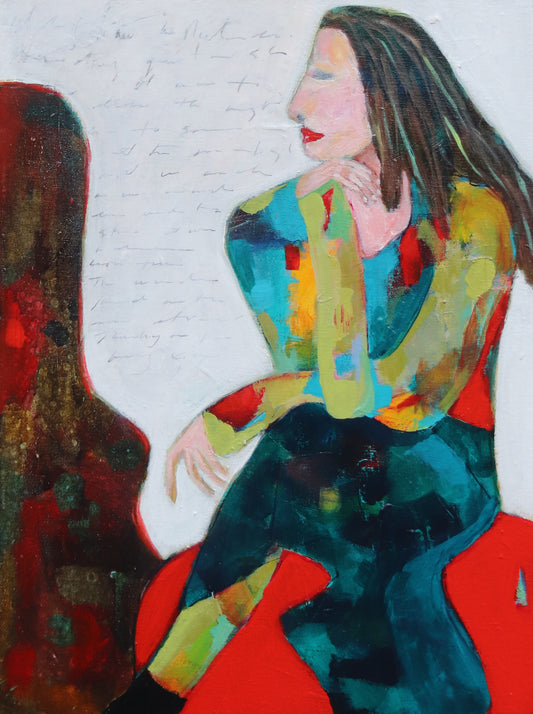 Figurative Art -The Composer- Original Mixed Media Painting by Patt Scrivener AFCA