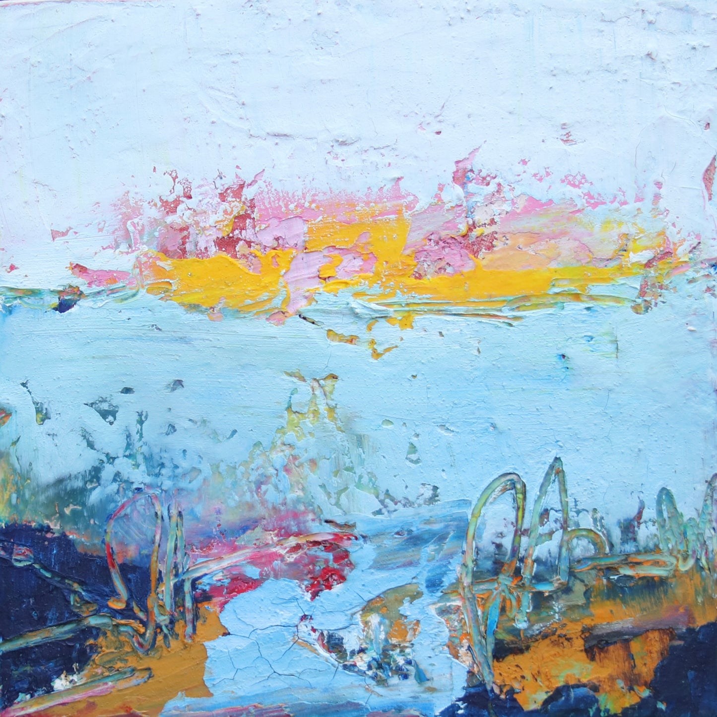 Meadow Walk 4- Cold Wax and Oil Painting by Patt Scrivener AFCA