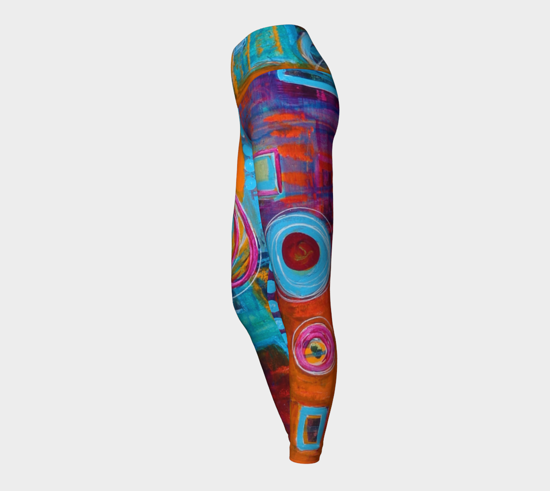 Artful Yoga Leggings - Dancing in Circles-Patt Scrivener Art and Design