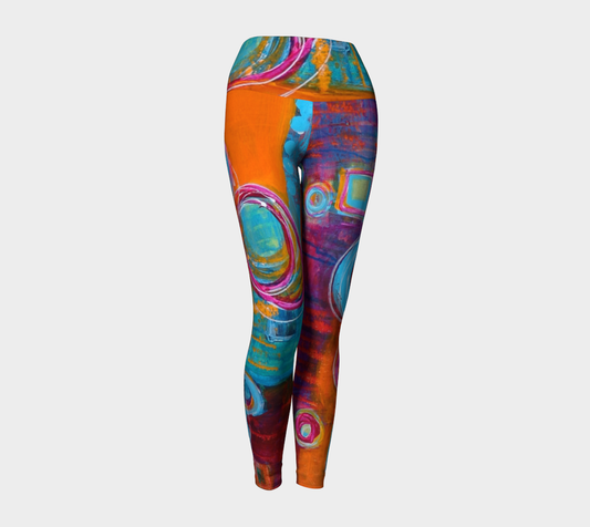 Artful Yoga Leggings - Dancing in Circles-Patt Scrivener Art and Design