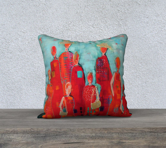 Pillow Case - Ladies in Red-Patt Scrivener Art and Design