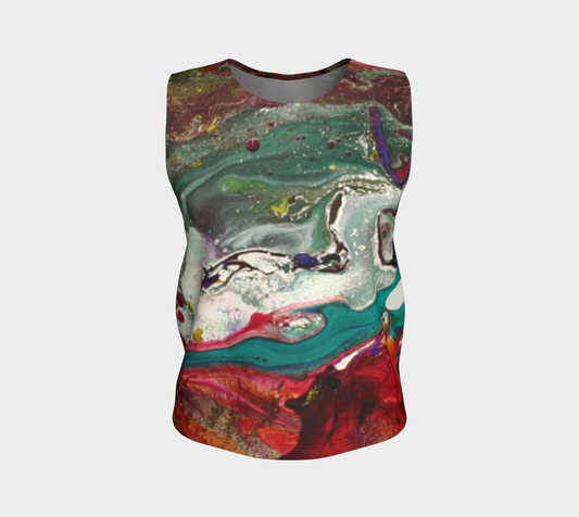 Wearable Art -Tank Top, Relaxed Fit - Underwater Design-Patt Scrivener Art and Design
