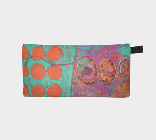Pencil Case - Orange Dots