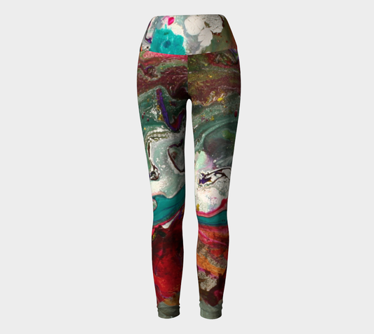 Yoga Leggings - Underwater-Patt Scrivener Art and Design