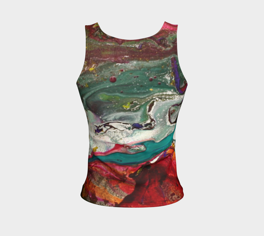 Tank Top, Fitted - Underwater Design-Patt Scrivener Art and Design