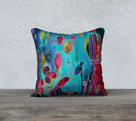 Home Decor - Decorator Pillow Case  - In a Cage