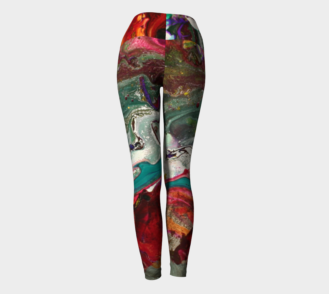 Yoga Leggings - Underwater-Patt Scrivener Art and Design