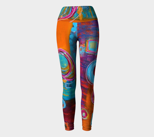 Artful Yoga Leggings - Dancing in Circles-Patt Scrivener Art and Design
