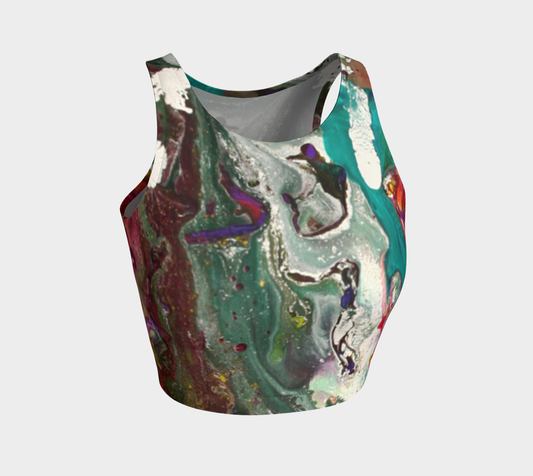 Athletic Crop Top - Underwater Design-Patt Scrivener Art and Design