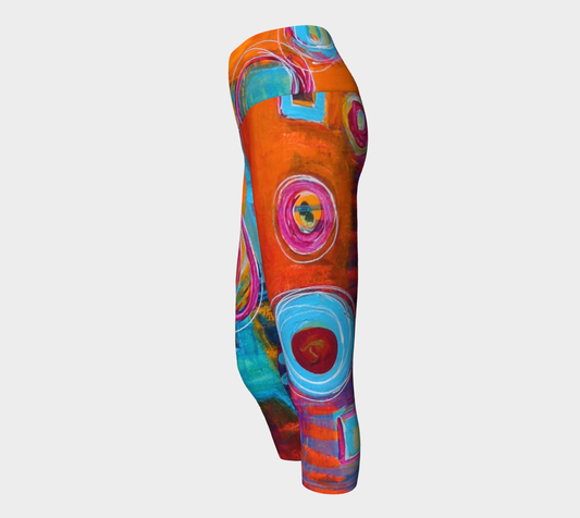 Yoga Capri-Dancing in Circles-Patt Scrivener Art and Design