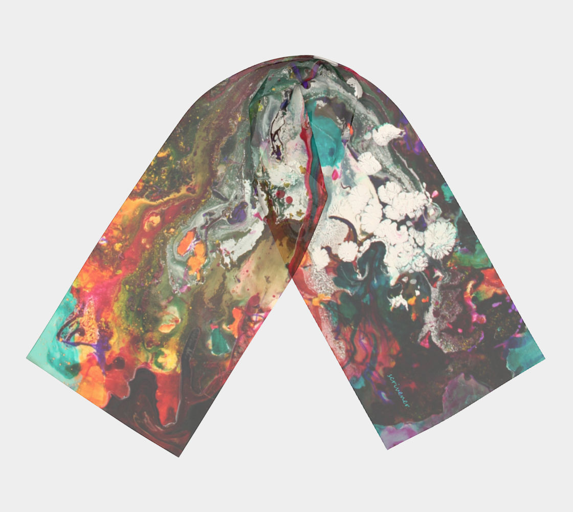 Wearable art - Scarf - Underwater Design-Patt Scrivener Art and Design
