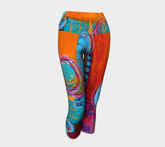 Yoga Capri-Dancing in Circles-Patt Scrivener Art and Design