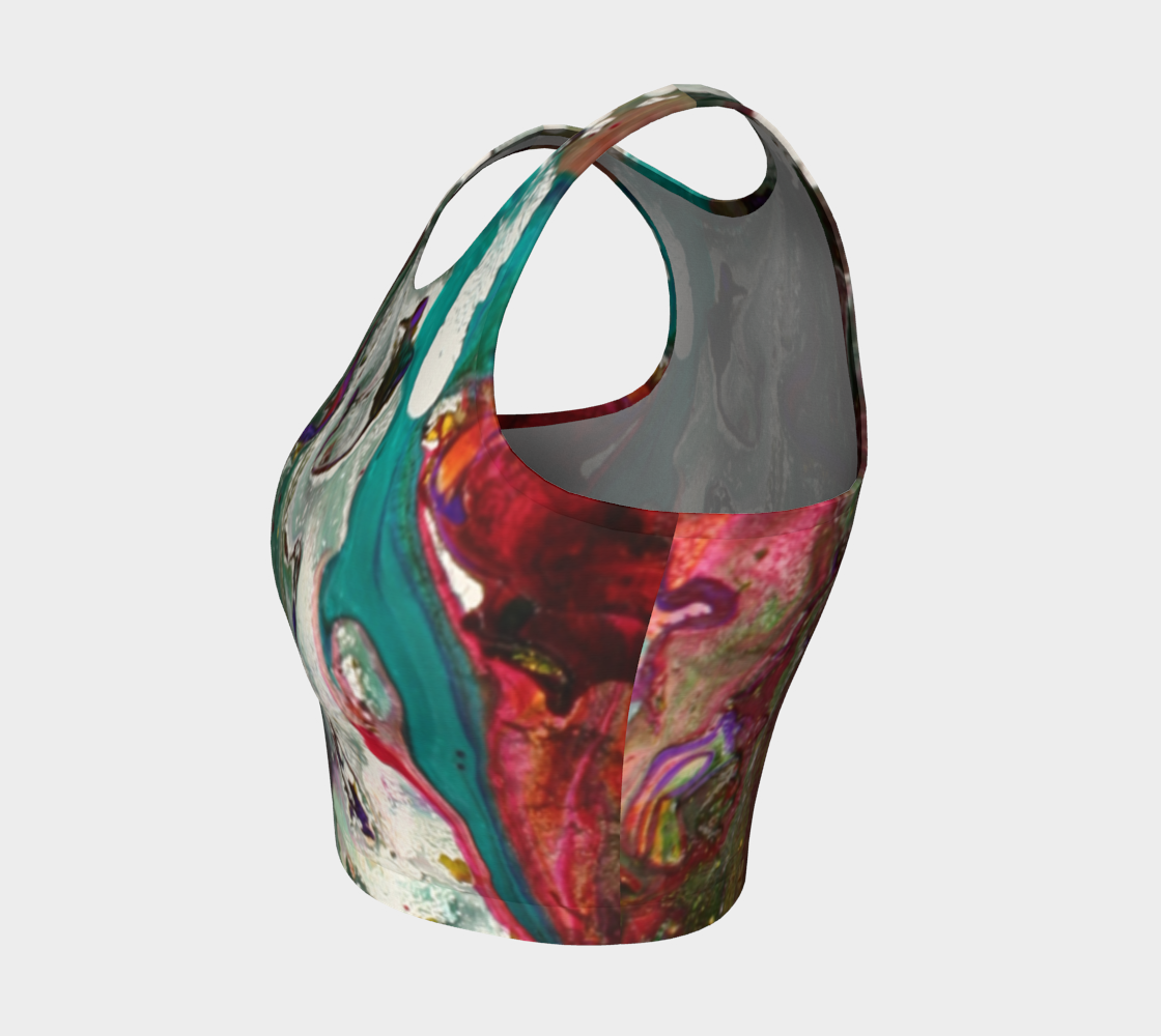 Athletic Crop Top - Underwater Design-Patt Scrivener Art and Design