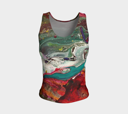 Tank Top, Fitted - Underwater Design-Patt Scrivener Art and Design