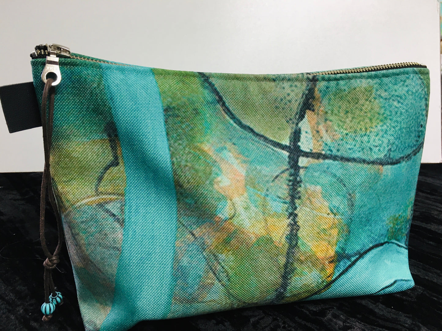Make Up Bag - Teal Circles