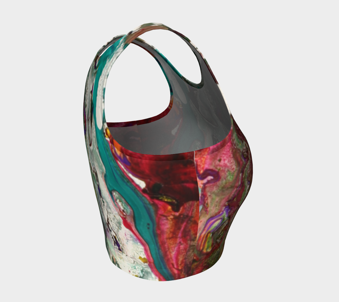 Athletic Crop Top - Underwater Design-Patt Scrivener Art and Design