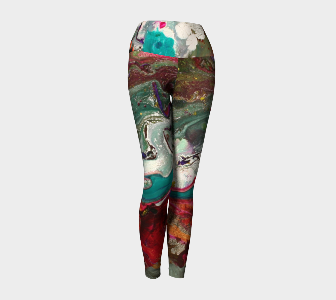 Yoga Leggings - Underwater-Patt Scrivener Art and Design