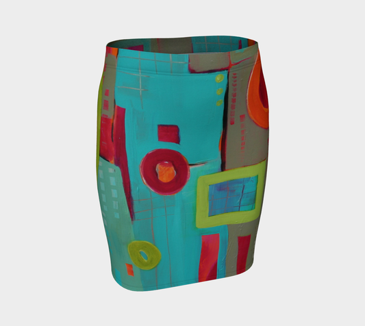 Wearable Art -Skirt, Pencil -The Games-Patt Scrivener Art and Design
