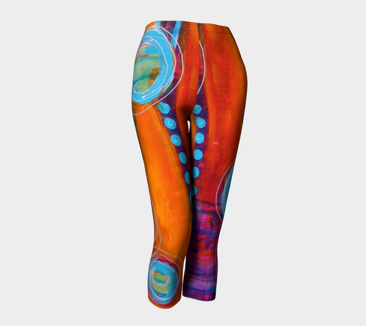 Wearable Art-Yoga Capri - Going in Circles