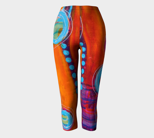 Wearable Art-Yoga Capri - Going in Circles