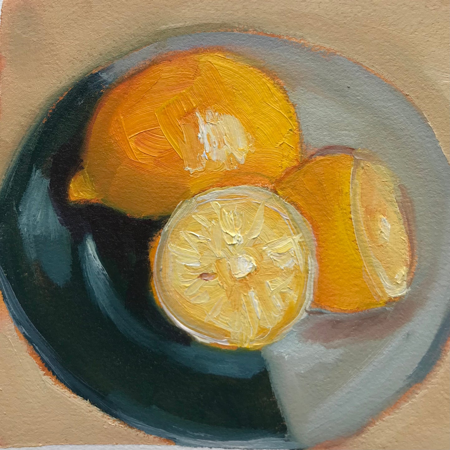 Two Lemons on a Plate 2 - Original Artwork by Patt Scrivener AFCA