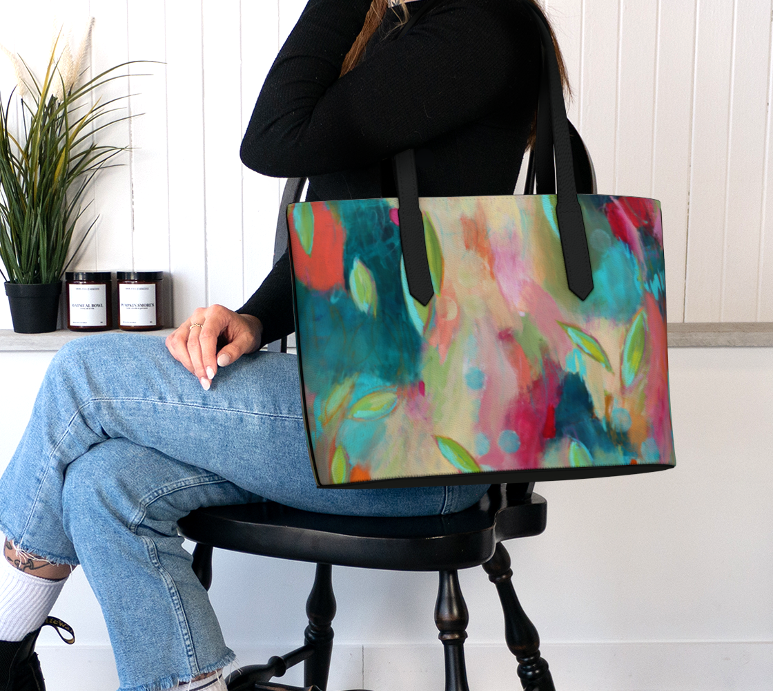 Spring Fever Vegan Leather Tote Bag