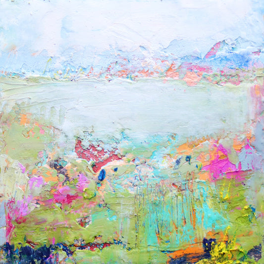 Meadow Walk 3- Cold Wax and Oil Painting by Patt Scrivener AFCA