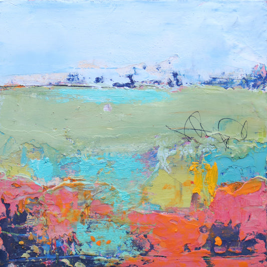 Meadow Walk 5- Cold Wax and Oil Painting by Patt Scrivener AFCA