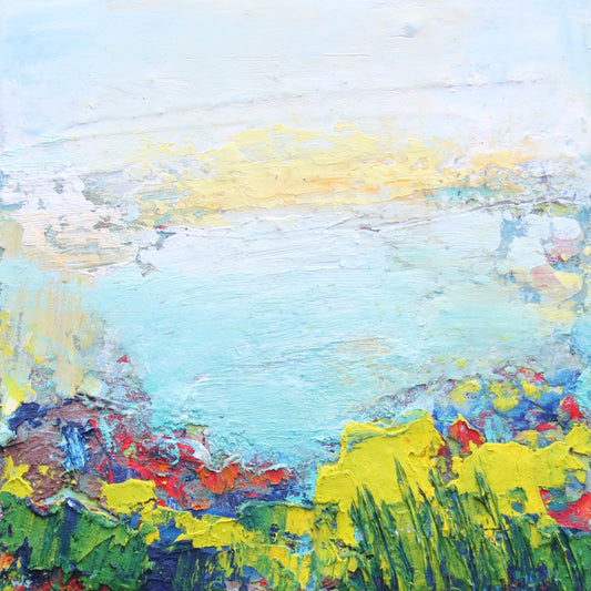 Spring Renew 1- Cold Wax and Oil Painting by Patt Scrivener AFCA