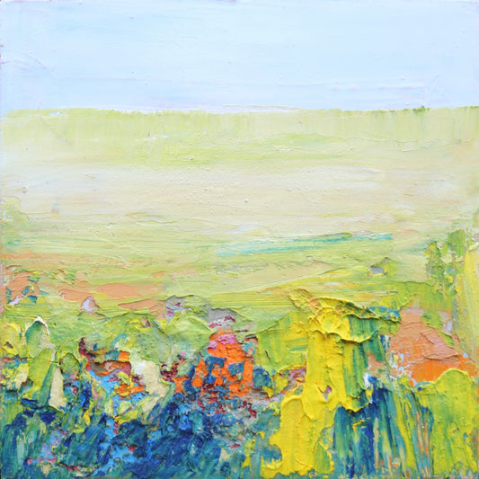 Spring Renew 2- Cold Wax and Oil Painting by Patt Scrivener AFCA