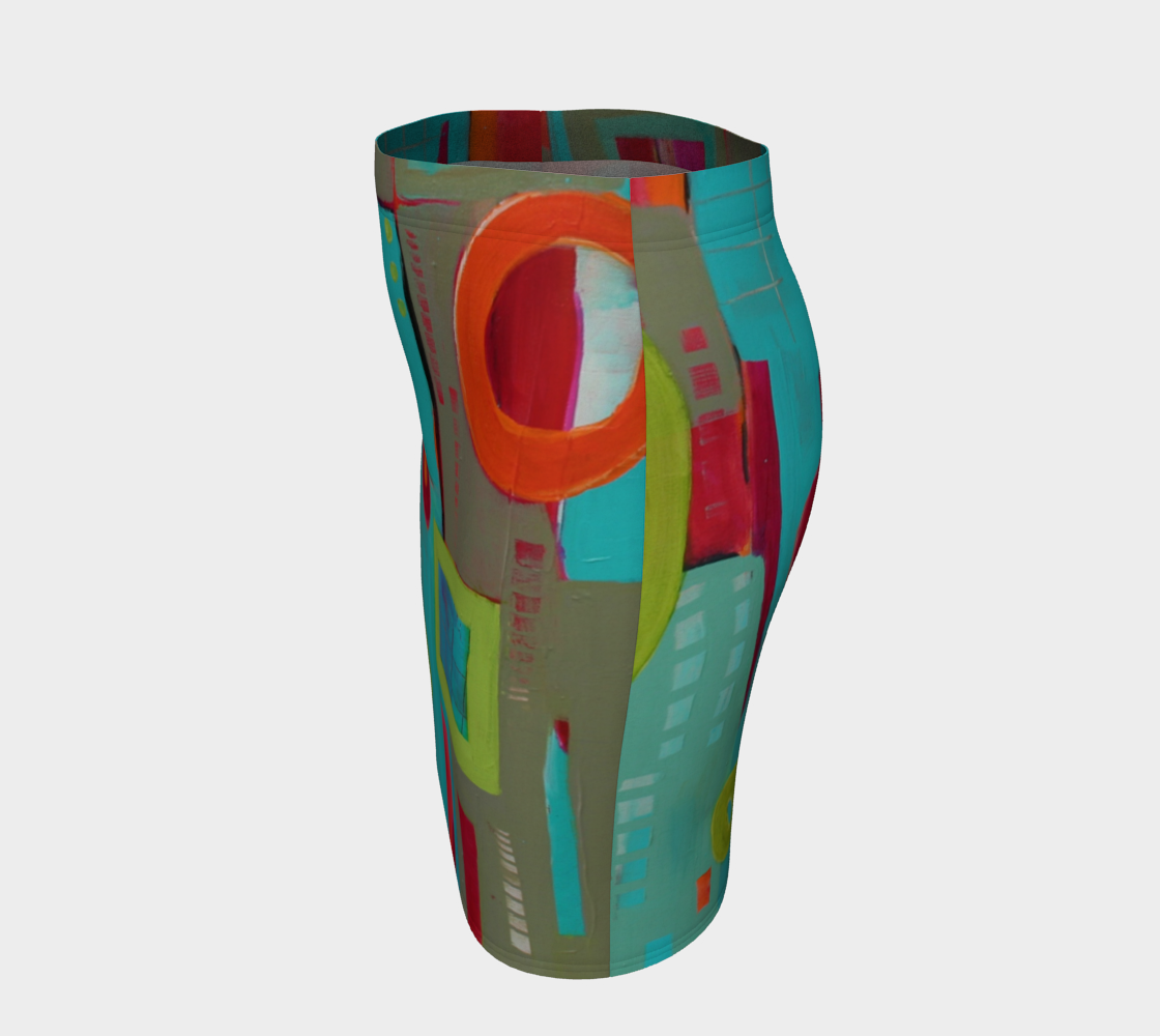 Wearable Art -Skirt, Pencil -The Games-Patt Scrivener Art and Design