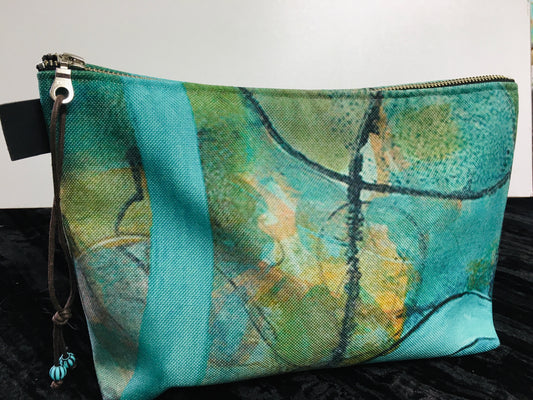 Make Up Bag - Teal Circles